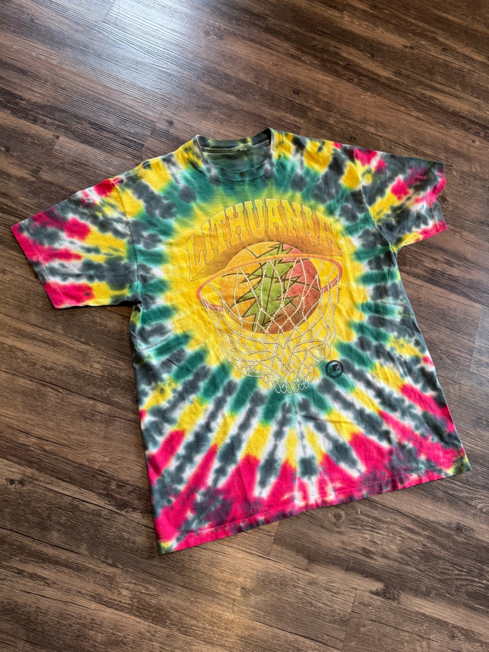 VTG Grateful Dead Shirt 1996 Lithuania Basketball Team TieDye SizeXLSingleStitch